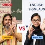 Urdu sign language and English sign language