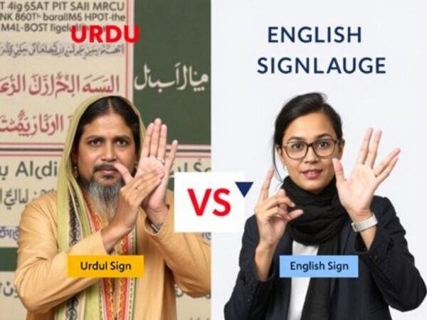 Urdu sign language and English sign language